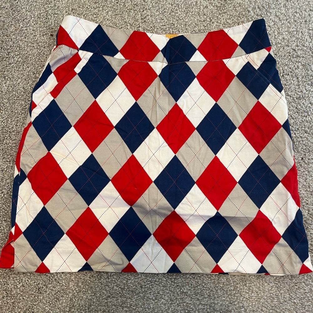 Loudmouth Ladies Red Blue Argyle Golf Skort Skirt Size 4 NWOT
